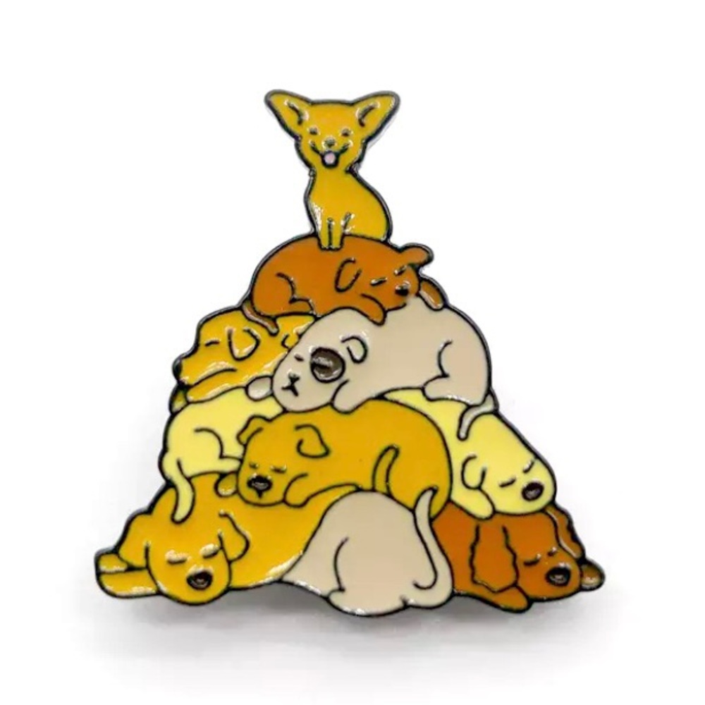 6/$30 Mountain Pile Of Dogs Puppies Enamel Pin
